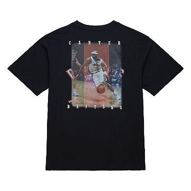 Men's Mitchell & Ness Vince Carter Black Toronto Raptors Hardwood Classics NBA Legends T-Shirt