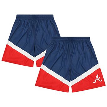 Men's�FOCO Navy/Red Atlanta Braves Colorblocked Shorts