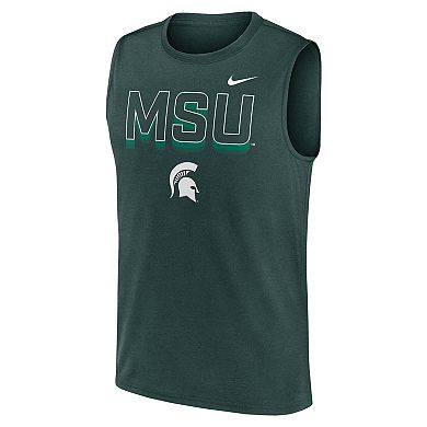 Men's Nike Green Michigan State Spartans Primetime Tricode Legend Performance Tank Top