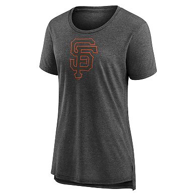 Women's Gray San Francisco Giants Weathered Official Logo Tri-Blend T-Shirt