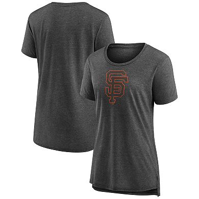 Women's Gray San Francisco Giants Weathered Official Logo Tri-Blend T-Shirt