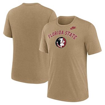Men's Nike Heather Light Brown Florida State Seminoles Legacy Arch Tri-Blend T-Shirt
