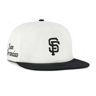 Men's '47 White/Black San Francisco Giants Foundation Captain Snapback Hat