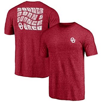 Men's Crimson Oklahoma Sooners Wavy Logo Tri-Blend T-Shirt