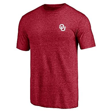 Men's Crimson Oklahoma Sooners Wavy Logo Tri-Blend T-Shirt