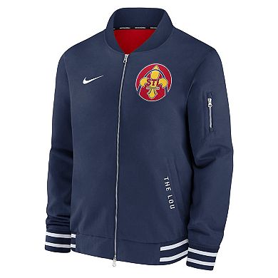 Men's Nike Navy St. Louis Cardinals Authentic Collection City Connect Full-Zip Bomber Jacket
