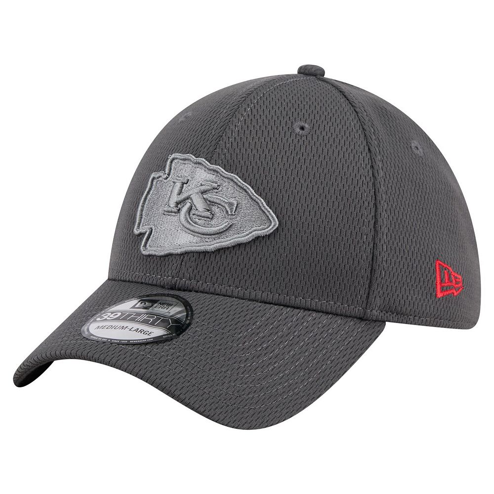 Men's New Era Graphite Kansas City Chiefs Main 39THIRTY Flex Hat