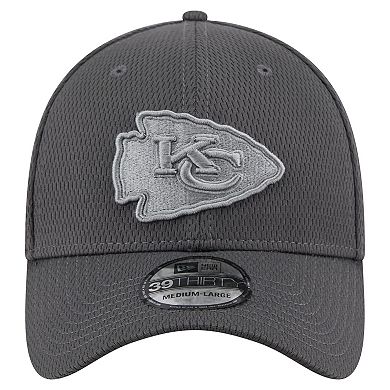 Men's New Era Graphite Kansas City Chiefs Main 39THIRTY Flex Hat