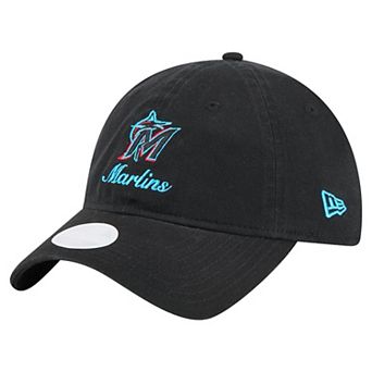 Women's�New Era Black Miami Marlins Preppy Team 9TWENTY Adjustable Hat