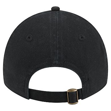 Women's New Era Black Miami Marlins Preppy Team 9TWENTY Adjustable Hat