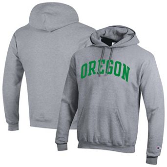 Men's Champion Heather Gray Oregon Ducks Basic Arch Fleece Pullover Hoodie
