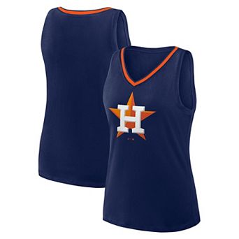 Women's Navy Houston Astros Stellar Win V-Neck Tank Top