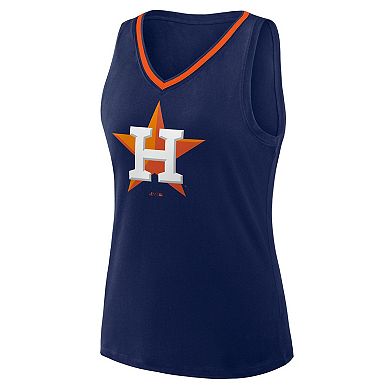Women's Navy Houston Astros Stellar Win V-Neck Tank Top