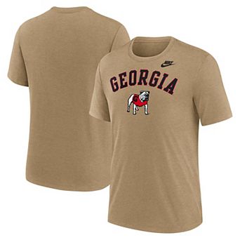 Men's Nike Heather Light Brown Georgia Bulldogs Legacy Arch Tri-Blend T-Shirt