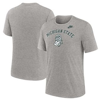 Men's Nike Heather Gray Michigan State Spartans Legacy Arch Tri-Blend T-Shirt