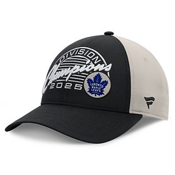 Men's Fanatics Black Toronto Maple Leafs 2025 Atlantic Division Champions Locker Room Adjustable Hat