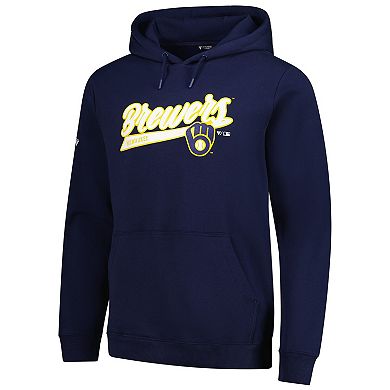 Men's�Levelwear Navy Milwaukee Brewers Podium Fleece Pullover Hoodie