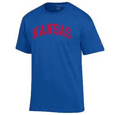 Men's Champion Royal Kansas Jayhawks Basic Arch T-Shirt