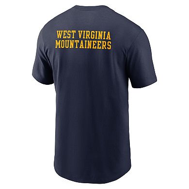 Men's Nike Navy West Virginia Mountaineers 2-Hit Stacked T-Shirt