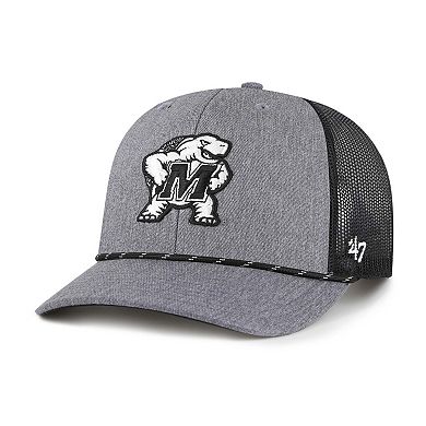 Men's '47 Gray Maryland Terrapins Carbon Rope Adjustable Hat