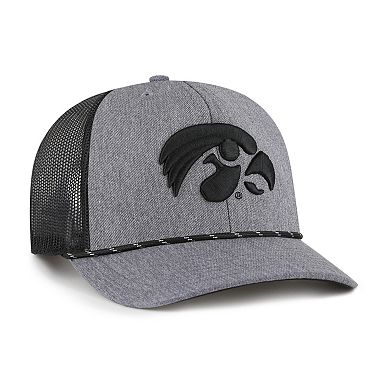 Men's '47 Gray Iowa Hawkeyes Carbon Rope Adjustable Hat