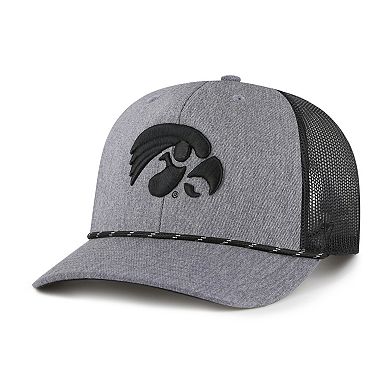 Men's '47 Gray Iowa Hawkeyes Carbon Rope Adjustable Hat