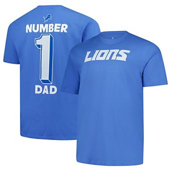 Men's�Fanatics Blue Detroit Lions Big & Tall Number One Dad T-Shirt