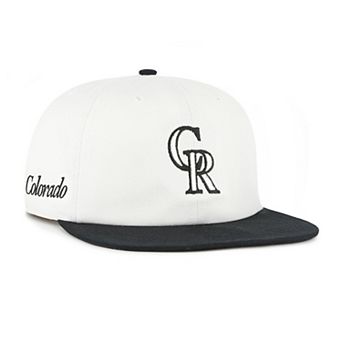 Men's '47 White/Black Colorado Rockies Foundation Captain Snapback Hat