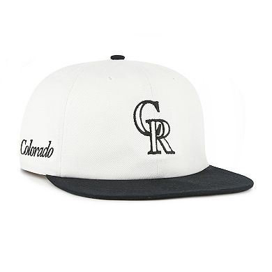 Men's '47 White/Black Colorado Rockies Foundation Captain Snapback Hat