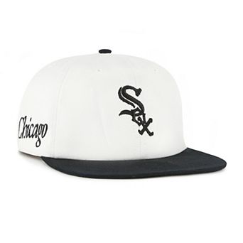 Men's '47 White/Black Chicago White Sox Foundation Captain Snapback Hat