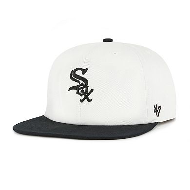 Men's '47 White/Black Chicago White Sox Foundation Captain Snapback Hat