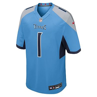 Men's Nike Cameron Ward Light Blue Tennessee Titans 2025 NFL Draft First Round Pick Game Jersey