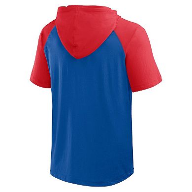 Men's�Fanatics Royal Chicago Cubs Prime Raglan Short Sleeve Hoodie T-Shirt