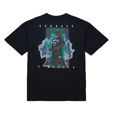Men's�Mitchell & Ness Kevin Garnett Black Minnesota Timberwolves Hardwood Classics NBA Legends T-Shirt