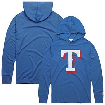 Men's Homage Light Blue Texas Rangers Lightweight Raglan Tri-Blend Pullover Hoodie