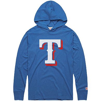 Men's Homage Light Blue Texas Rangers Lightweight Raglan Tri-Blend Pullover Hoodie