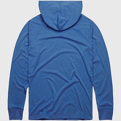 Men's Homage Light Blue Texas Rangers Lightweight Raglan Tri-Blend Pullover Hoodie