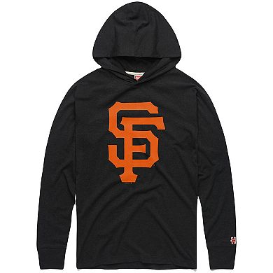 Men's Homage Charcoal San Francisco Giants Lightweight Raglan Tri-Blend Pullover Hoodie