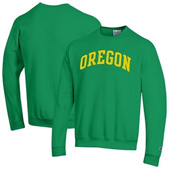 Men's Champion Green Oregon Ducks Basic Arch Fleece Pullover Sweatshirt