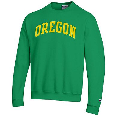 Men's Champion Green Oregon Ducks Basic Arch Fleece Pullover Sweatshirt