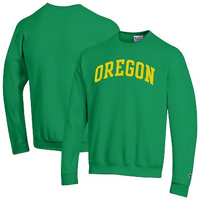 Men's Champion Green Oregon Ducks Basic Arch Fleece Pullover Sweatshirt
