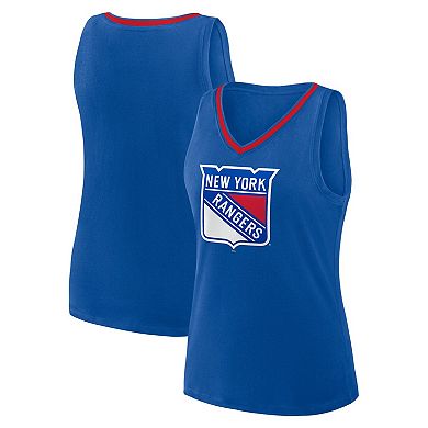 Women's Blue New York Rangers Stellar Win V-Neck Tank Top