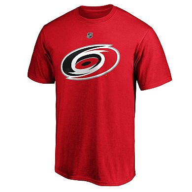 Men's Fanatics Andrei Svechnikov Red Carolina Hurricanes Authentic Stack Name & Number T-Shirt