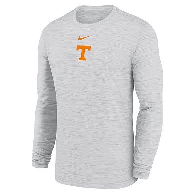Men's Nike White Tennessee Volunteers 2025 Sideline Velocity Performance Long Sleeve T-Shirt