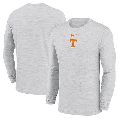 Men's Nike White Tennessee Volunteers 2025 Sideline Velocity Performance Long Sleeve T-Shirt