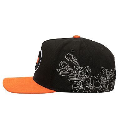 Men's Mitchell & Ness Black Philadelphia Flyers May Flowers Pro Crown Snapback Hat