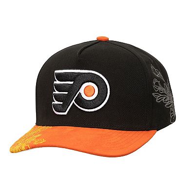 Men's Mitchell & Ness Black Philadelphia Flyers May Flowers Pro Crown Snapback Hat