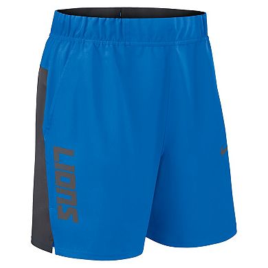 Men's Nike Blue Detroit Lions Woven Victory Performance Shorts