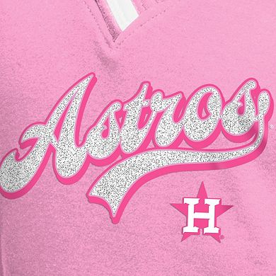 Girls Youth New Era Pink Houston Astros Mommy & Me Raglan V-Neck T-Shirt