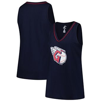 Women's�Profile Navy Cleveland Guardians Plus Sized Stellar Win V-Neck Tank Top